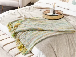 Beliani Viltti Akryyli Keltainen/Vihrea 130 X 170 Cm Nuwar Shop