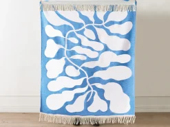 Beliani Viltti Akryyli Valkoinen/Sininen 130 X 170 Cm Kihun Best Sale