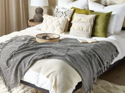 Beliani Viltti Puuvilla Musta/Valkoinen 125 X 150 Cm Damek Online