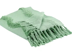 Beliani Viltti Puuvilla Vihrea 125 X 150 Cm Khari Cheap