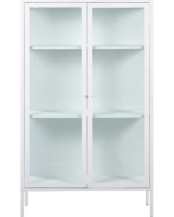 Beliani Vitriinikaappi Teras 2 Ovea 3 Hyllya Valkoinen Nash New
