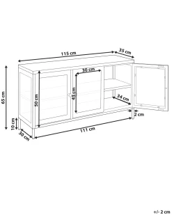 Beliani Vitriinikaappi Teras 3 Ovea 2 Hyllya Valkoinen Newport Flash Sale