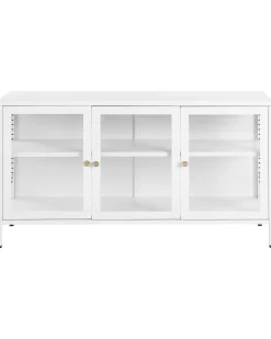 Beliani Vitriinikaappi Teras 3 Ovea 2 Hyllya Valkoinen Newport Flash Sale