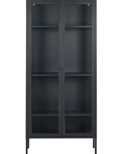 Beliani Vitriinikaappi Teras 2 Ovea 4 Hyllya Musta Harty Sale