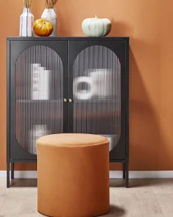 Beliani Vitriinikaappi Teras 2 Ovea 2 Hyllya Musta Sarre Best