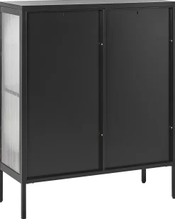 Beliani Vitriinikaappi Teras 2 Ovea 2 Hyllya Musta Sarre Best