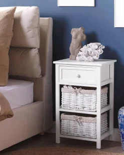 Beliani Yopoyta 2 Koria Laatikko Valkoinen/Beige Flowella Cheap