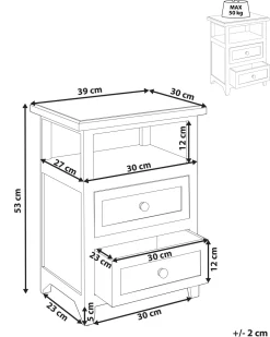Beliani Yopoyta 2 Laatikkoa Hylly Valkoinen/Ruskea Layola Store
