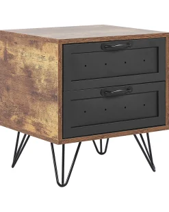 Beliani Yopoyta 2 Laatikkoa Tumma Puu/Musta Arkan Hot