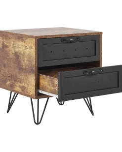 Beliani Yopoyta 2 Laatikkoa Tumma Puu/Musta Arkan Hot