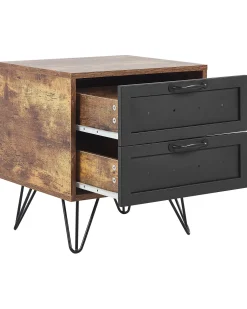 Beliani Yopoyta 2 Laatikkoa Tumma Puu/Musta Arkan Hot