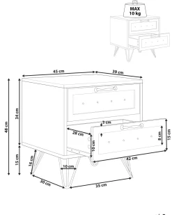 Beliani Yopoyta 2 Laatikkoa Tumma Puu/Musta Arkan Hot