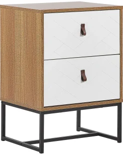 Beliani Yopoyta 2 Laatikkoa Vaalea Puu/Valkoinen Nueva Cheap