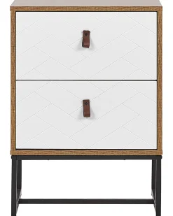 Beliani Yopoyta 2 Laatikkoa Vaalea Puu/Valkoinen Nueva Cheap