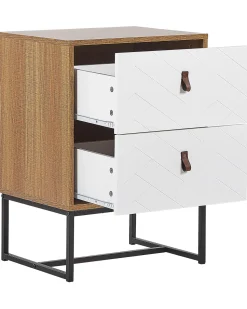 Beliani Yopoyta 2 Laatikkoa Vaalea Puu/Valkoinen Nueva Cheap