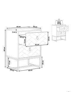 Beliani Yopoyta 2 Laatikkoa Vaalea Puu/Valkoinen Nueva Cheap