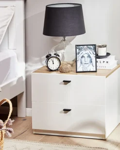 Beliani Yopoyta 2 Laatikkoa Vaalea Puu/Valkoinen Edison Shop