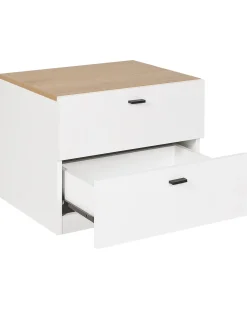 Beliani Yopoyta 2 Laatikkoa Vaalea Puu/Valkoinen Edison Shop