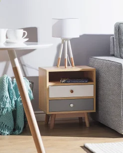 Beliani Yopoyta 2 Laatikkoa Vaalea Puu Fargo Store