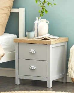 Beliani Yopoyta 2 Laatikkoa Vaaleanharmaa/Vaalea Puu Clio Online