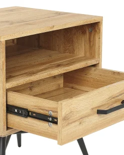 Beliani Yopoyta Hylly Laatikko Vaalea Puu Lubock Online