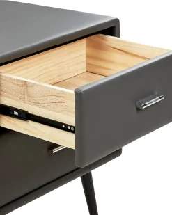 Beliani Yopoyta Keinonahka 2 Laatikkoa Harmaa Essonne Shop