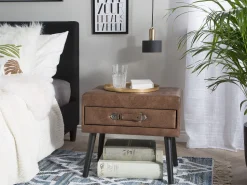 Beliani Yopoyta Keinonahka Laatikko Ruskea Eurostar Best Sale