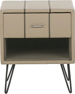 Beliani Yopoyta Keinonahka Laatikko Hylly Beige Betin Cheap