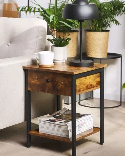 Beliani Yopoyta Laatikko Hylly Tumma Puu/Musta Vester Discount