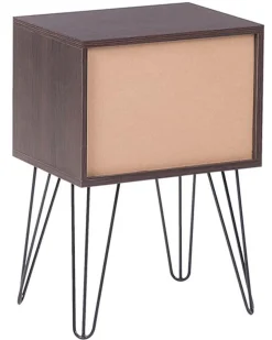 Beliani Yopoyta Laatikko Hylly Tumma Puu/Valkoinen Arvin Cheap