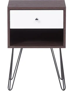 Beliani Yopoyta Laatikko Hylly Tumma Puu/Valkoinen Arvin Cheap