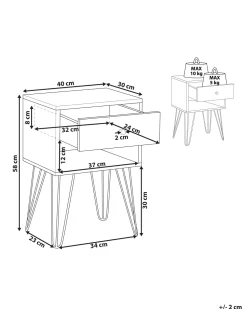 Beliani Yopoyta Laatikko Hylly Tumma Puu/Valkoinen Arvin Cheap