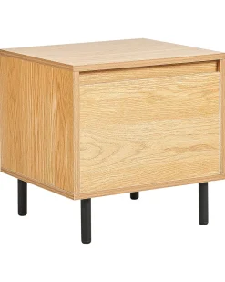 Beliani Yopoyta Laatikko Vaalea Puu/Musta Nikea New