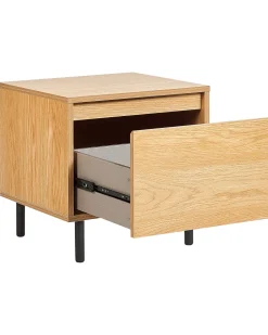 Beliani Yopoyta Laatikko Vaalea Puu/Musta Nikea New