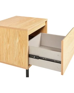 Beliani Yopoyta Laatikko Vaalea Puu/Musta Nikea New