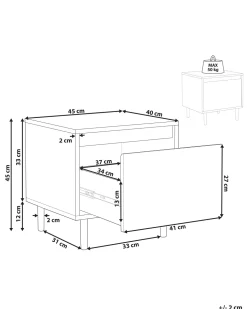 Beliani Yopoyta Laatikko Vaalea Puu/Musta Nikea New