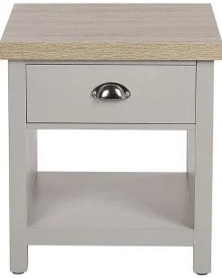 Beliani Yopoyta Laatikko Vaaleanharmaa/Vaalea Puu Clio Hot