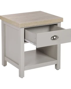 Beliani Yopoyta Laatikko Vaaleanharmaa/Vaalea Puu Clio Hot