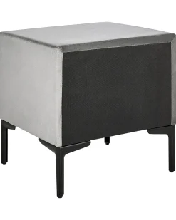 Beliani Yopoyta Sametti 2 Laatikkoa Vaaleanharmaa Sezanne Shop