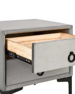 Beliani Yopoyta Sametti 2 Laatikkoa Vaaleanharmaa Sezanne Shop