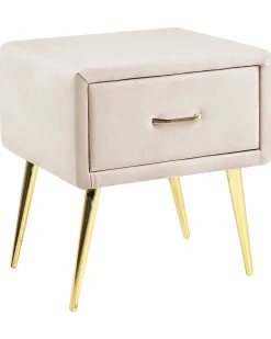 Beliani Yopoyta Sametti Laatikko Vaalea Beige Flayat Store