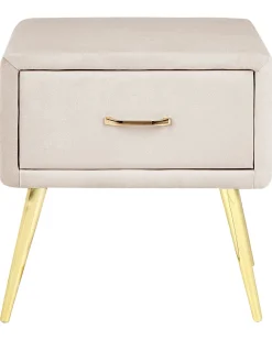 Beliani Yopoyta Sametti Laatikko Vaalea Beige Flayat Store