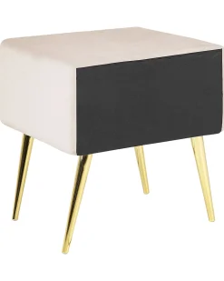 Beliani Yopoyta Sametti Laatikko Vaalea Beige Flayat Store